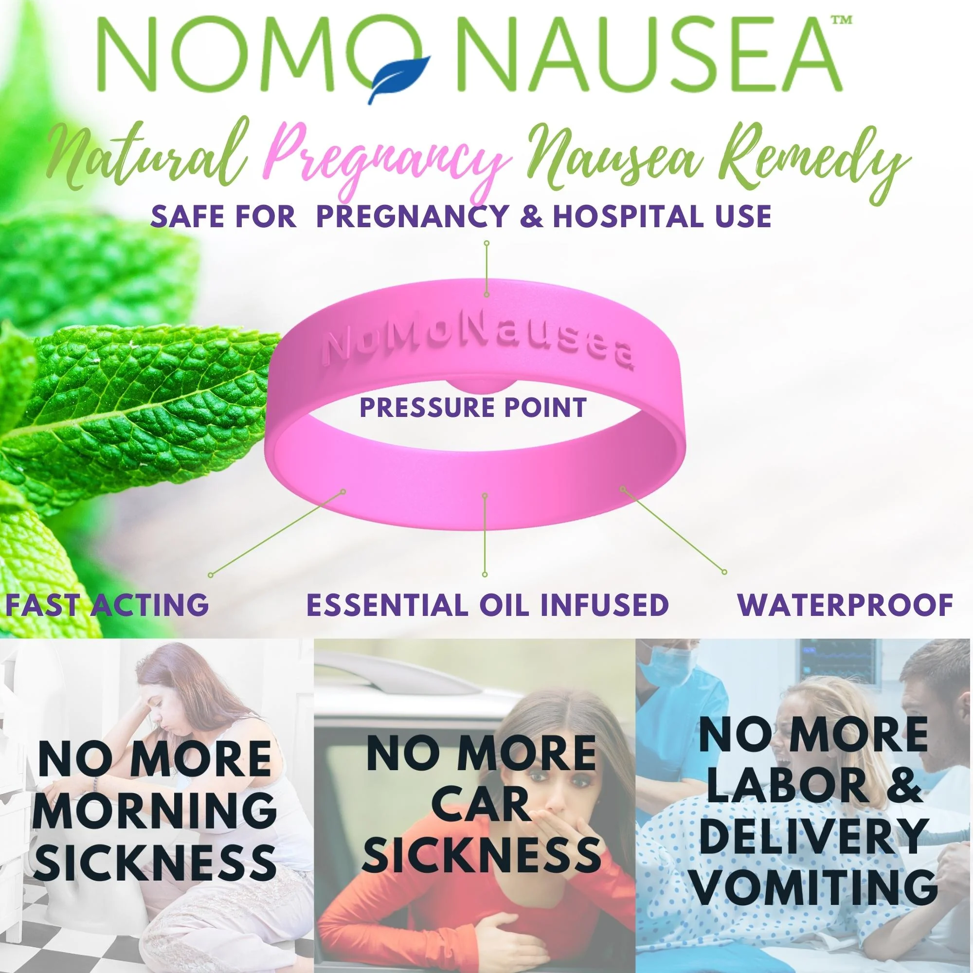Morning Sickness Bracelet | Pregnancy Nausea Relief Bands | NoMo Nausea - Image 3